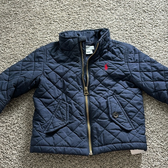RALPH LAUREN Toddler Boy Size 12M Navy-blue Quilted Winter Coat - Picture 1 of 6